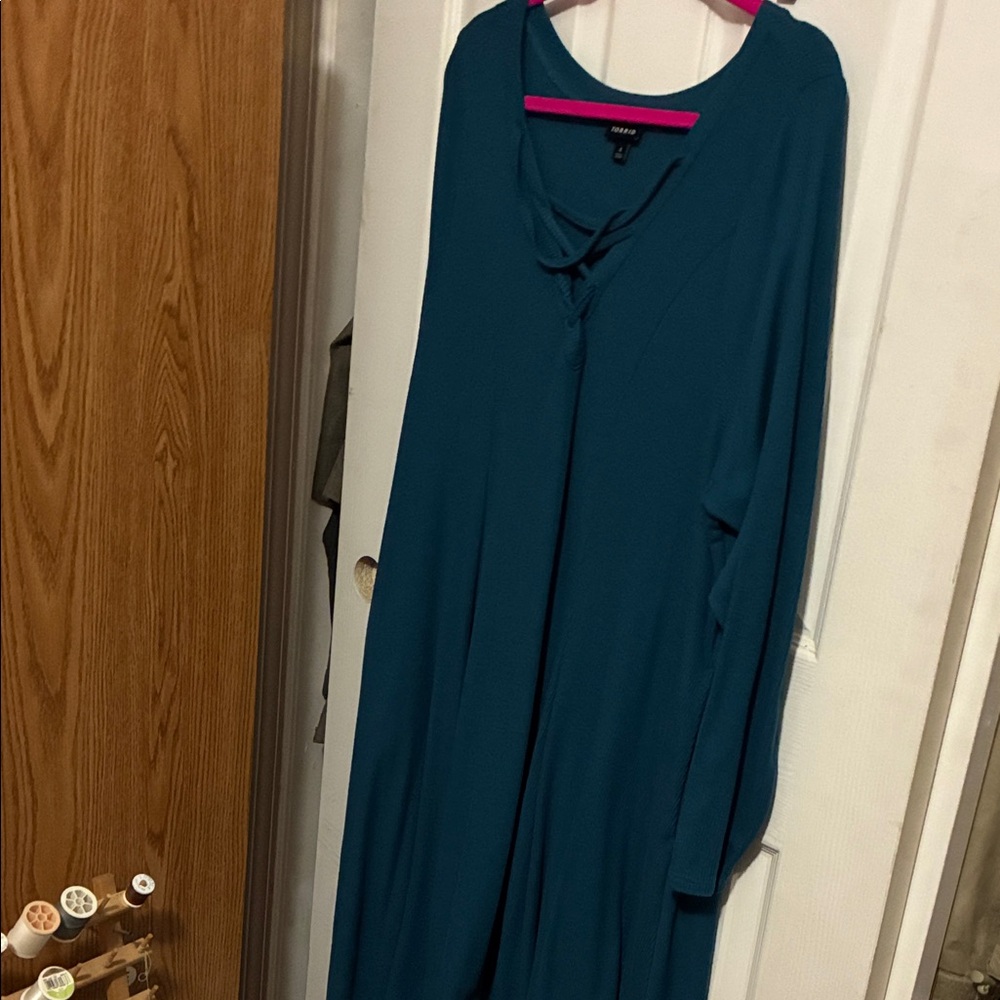 torrid Teal Lace-Up Midi Dress 4X